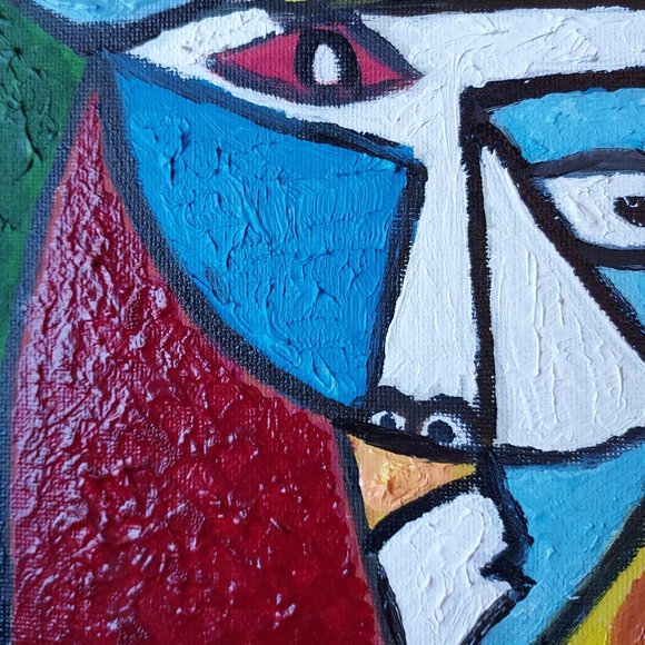 Pablo Picasso Bust of a Woman Reproduction Oil On Canvas, 8" x10 " - Picture 2 of 6